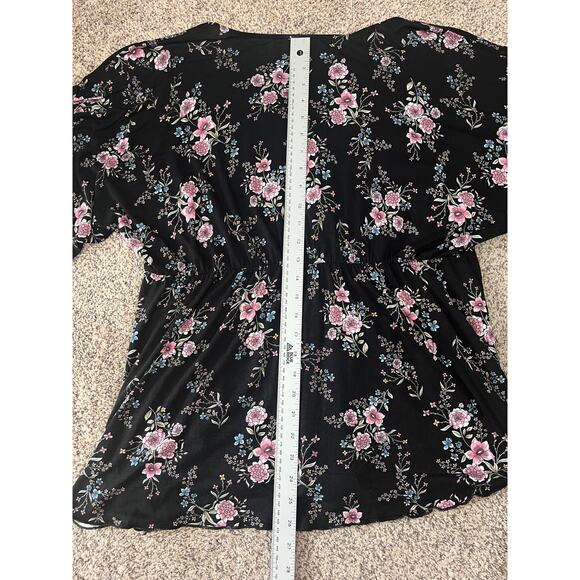 Torrid Womens 1X Boho Floral Feminine Peasant Empire Waist Flutter Sleeve Tunic - Picture 11 of 11